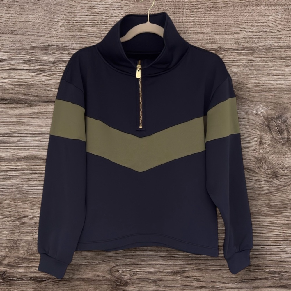 913 Dudley Stephens Madeline Pullover Navy Army Green Power Stretch XS NWT
